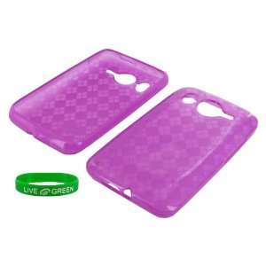  Magenta Plaid TPU Crystal Skin Case for HTC Inspire 4G 