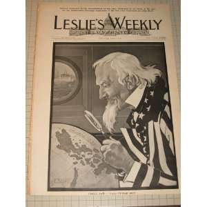  1898 Leslies Weekly Uncle Sam & New Colonies   Spanish 
