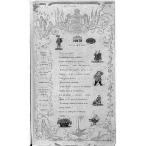  Kongens diner du VI Octobre,menu with vignettes,c1860s 