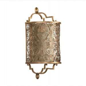  French Damask Vintage Gold Pewter Wall Sconce