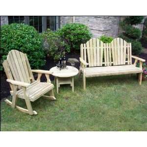  Treated Pine Curveback Bench and Rocker Group Patio, Lawn 