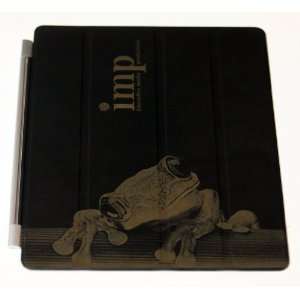   Laser Engraved Black Leather Smart Cover for Apple iPad 2 Electronics