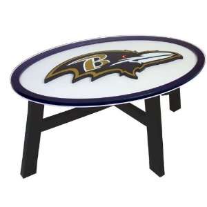   Baltimore Ravens Wood Coffee Table With Glass Cover