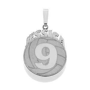  Custom Volleyball Pendant W/ Name And Number Jewelry