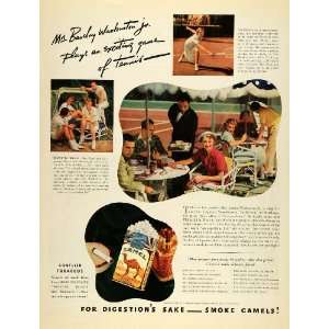 1937 Ad R. J. Reynolds Camel Cigarette Warburton Tennis   Original 