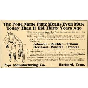  1908 Ad Pope Bicycle Manufacturing Columbia Rambler 