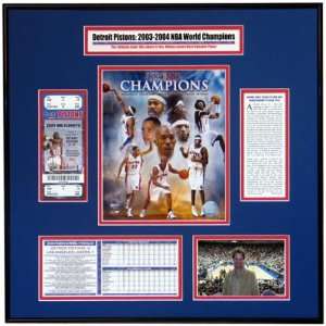  Detroit Pistons   Team Collage   2004 NBA Champions Ticket 