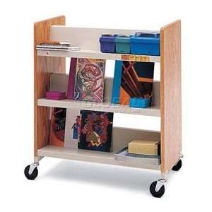  Bretford Double Sided Wood Frame Book Cart Office 