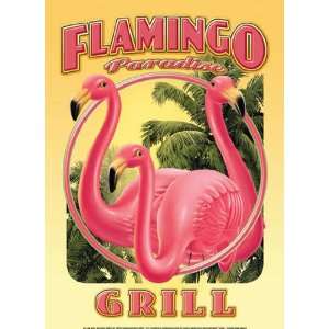 Tin Sign Flamingo Paradise Grill 