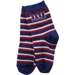   Giants Toddler Royal Blue Red Rugby Stripe Socks