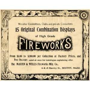  1895 Ad Masten & Wells Fireworks Manufacturing Company 