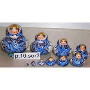Russian Traditional Nesting Doll 10 pc / 4 in # p.10.sor3