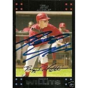  Reggie Willits Signed Los Angeles Angels 07 Topps Card 