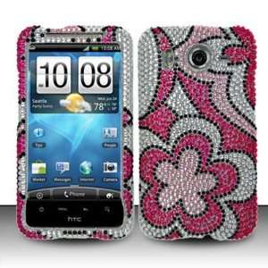  Full diamond big flowers design phone case for the HTC 