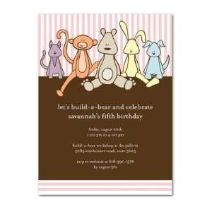  Birthday Party Invitations   Stuffed Animals Girl By Jill 