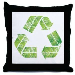  Throw Pillow Recycle Symbol in Leaves 