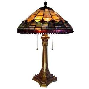  Tiffany style Heather Romance Geometric Table Lamp 18 Shade 