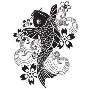   Silk Screen Stencil Tattoo Koi By The Each Arts, Crafts & Sewing