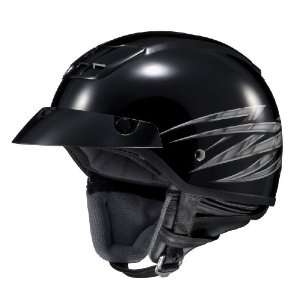 HJC Kawasaki Vulcan 2 MC 5 Open Face Motorcycle Helmet Black/Silver 