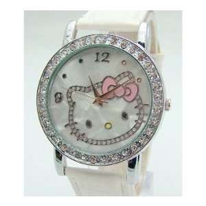   Pearl Background White Wrist Watch with Free Necklace 