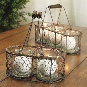  TOSCANA 3 GLASS WIRE BASKET