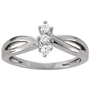   Diamond Three Stone Engagement Ring HI I12 Sterling Silver Jewelry