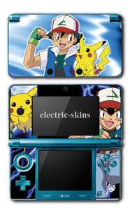 Nintendo 3DS pokemon pichachu and ash skin, pokemon cartoon skin kit 