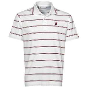  Cutter & Buck Boston Red Sox White Griffin Bay Striped 