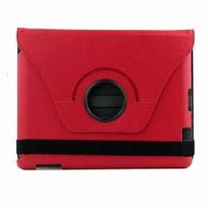   IntMall Red 360 Rotatable Leather Case Cover for iPad 2 Electronics