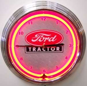 Ford Logo Tractor Farm Lighted Neon Wall Clock  
