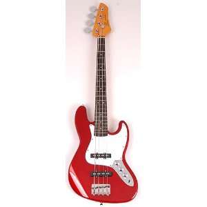   JR RN CAR 3/4 Size Short Scale Red Bass Guitar Musical Instruments
