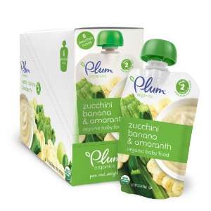 Plum Organics Fruit and Grain Second Blends, Zucchini Banana and 