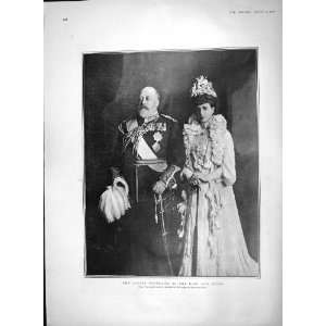    1903 ANTIQUE PORTRAIT KING QUEEN ENGLAND LAFAYETTE