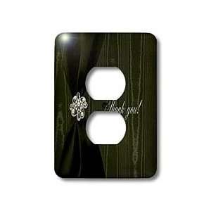   Jewel on Moire, Sage Green   Light Switch Covers   2 plug outlet cover