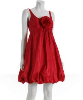 Carmen Marc Valvo red silk taffeta bubble dress   