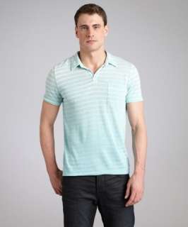 Gypsy 05 turquoise ombre striped jersey pocket polo