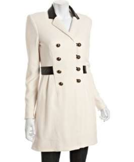 Diane Von Furstenberg ivory chevron Red Riding double breasted coat 