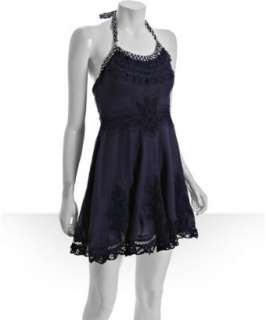 Free People royal cotton linen crochet halter dress   up to 70 