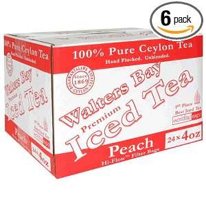   Ceylon Premium Iced Tea, Peach Flavored, 24 Count, 4 Ounce Pouches