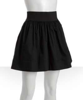 Necessary Objects black cotton exposed zip banded skirt   up 