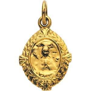  14k Yellow Gold Jesus Mary And Joseph Medal 12x9mm 