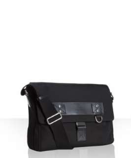 Gucci black nylon messenger bag   