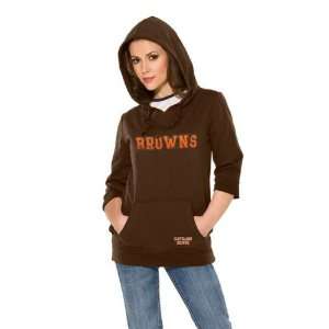 Cleveland Browns Womens Laser Cut 3/4 Sleeve Pullover Hoodie   by 
