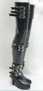 66# Black 1/3 SD BJD Dollfie Leather High heels Boots  