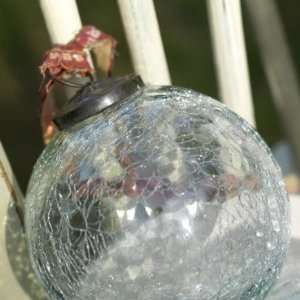  Nkuku Clear Crackle Glass Christmas Bauble Round
