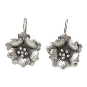  Silver flower earrings, Chiang Mai Rose Jewelry