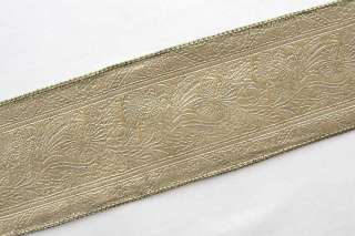   Metallic, Jacquard Trim. 5 Yards. Gold on Gold. New Sari Border Fabric