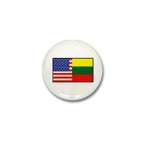  USA/Lithuania Political Mini Button by  Patio 