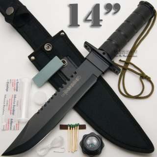 Combat Survival Knife w/ Sharpening Stone & Full Kit  