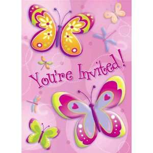  Butterfly Dragonfly Party Invitations with Envelopes 8ct 